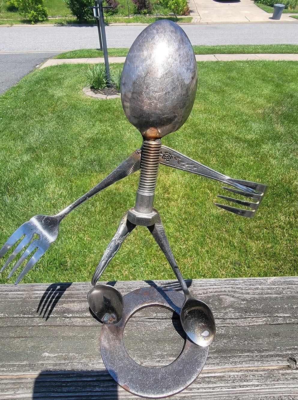 Spoon And Fork Metal Statue
